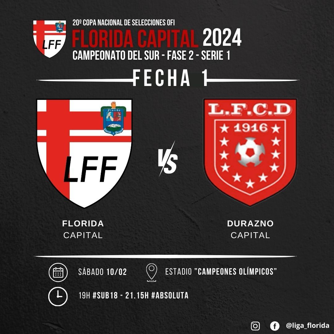 Copa OFI Florida recibe a Durazno