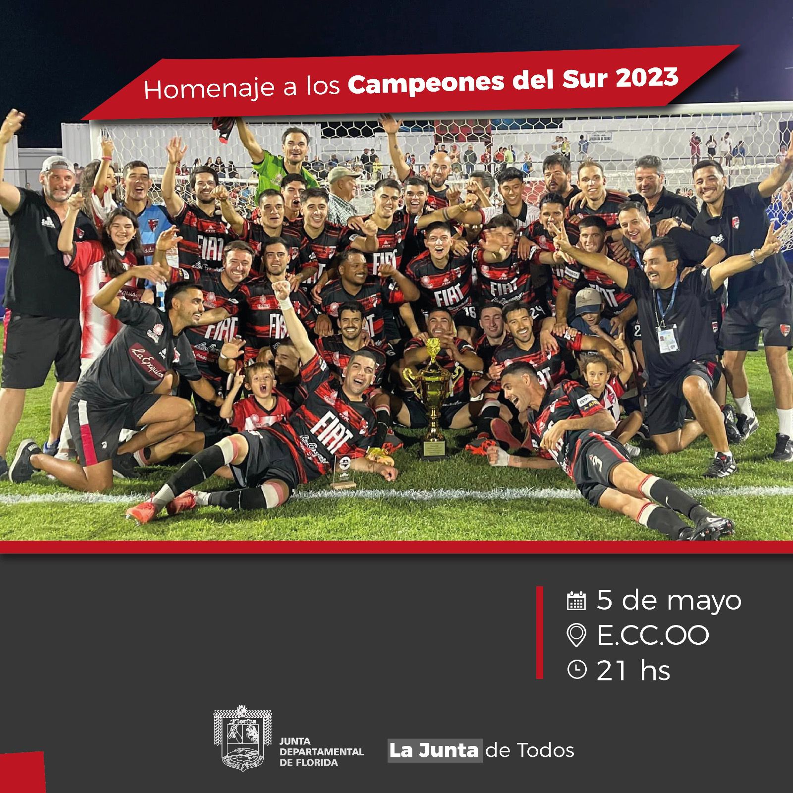 Junta homenajeará a los Campeones del Sur