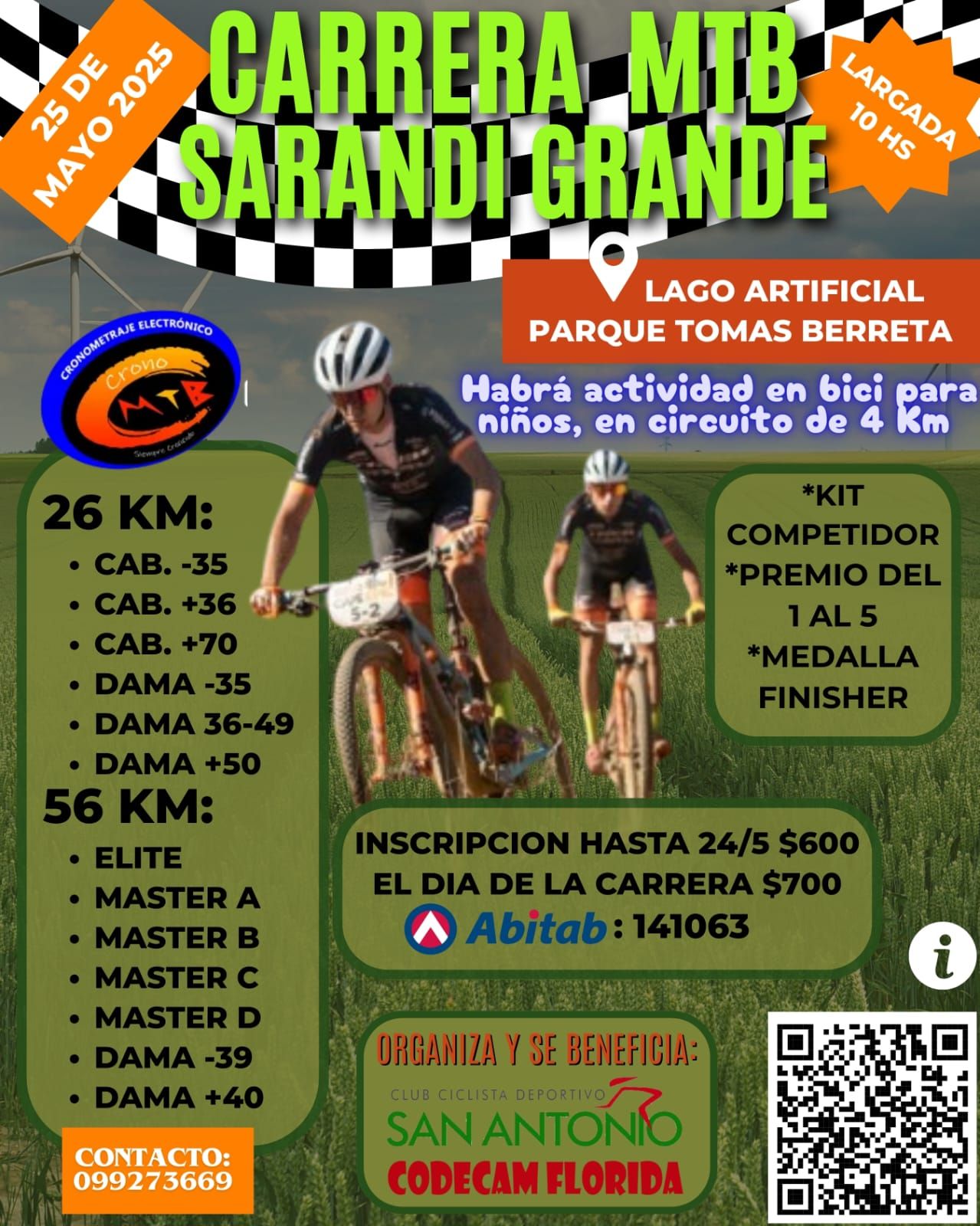 MTB en Sarandí a beneficio del San Antonio y CODECAM Florida