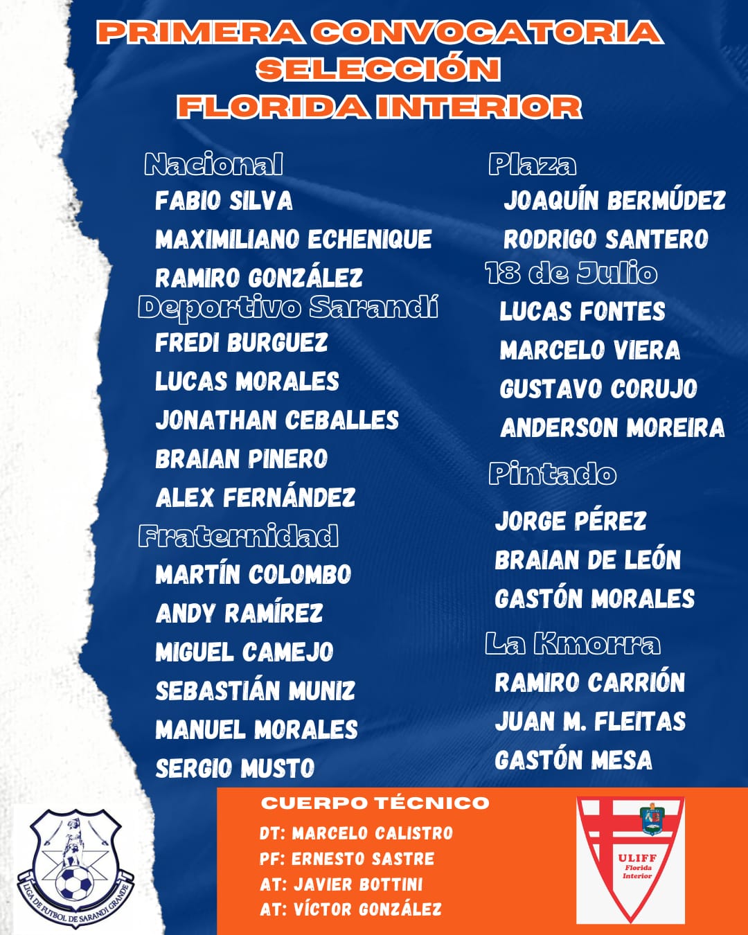 Primera convocatoria de la selección de Florida interior