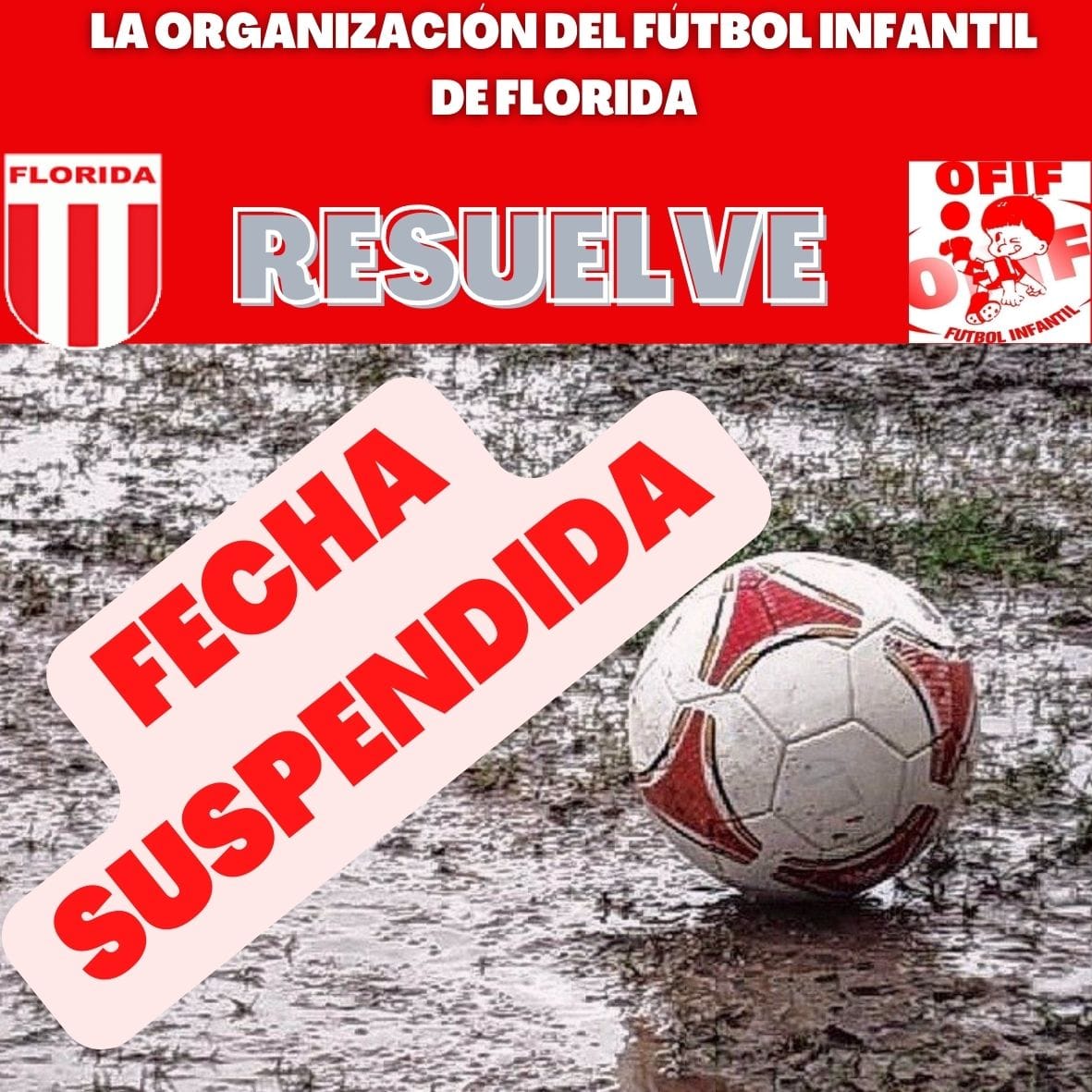 Primera fecha del fútbol infantil suspendida