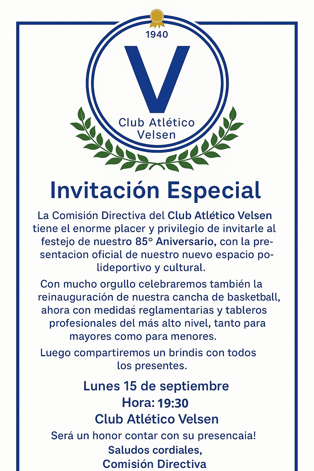 Velsen celebra su 85 aniversario